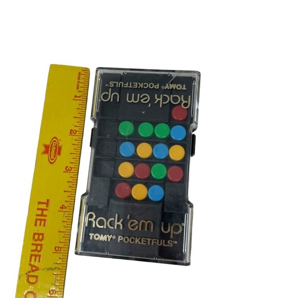 Tomy Pocketfuls Rack Em Up Travel Puzzle Game Ages 5+ 1987 Vintage Handheld - Picture 4 of 6